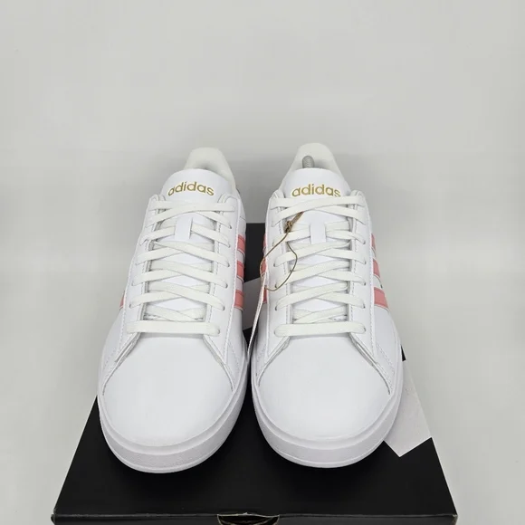 New adidas Grand Court Cloudfoam 'White Semi Pink Spark' Women's Shoes Size 6.5 - Picture 2 of 8
